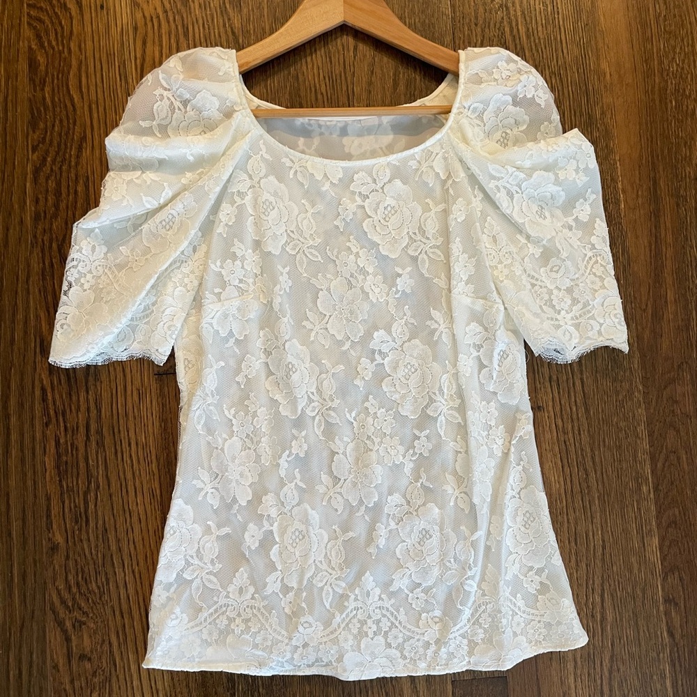 Elegant White Lace Top